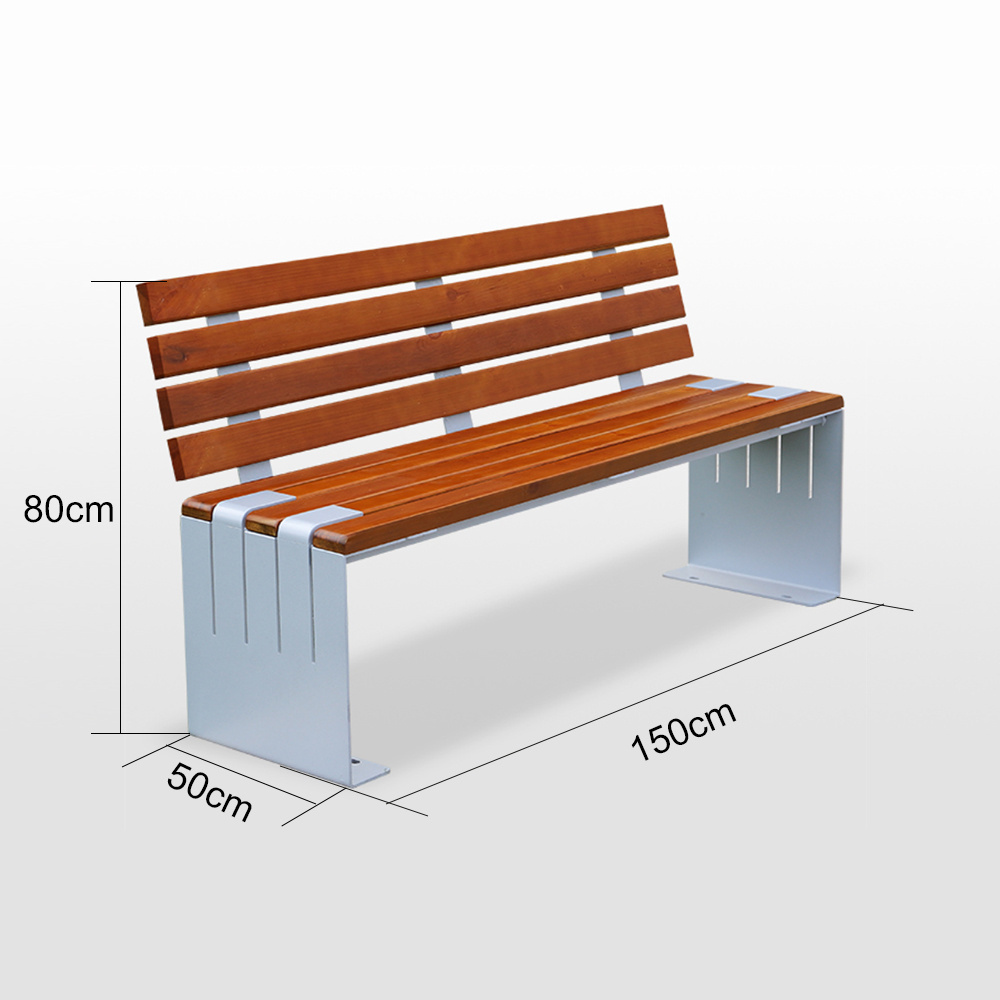 Classic Public Outdoor Garden Park Wooden Patio Seat Benches With Backs