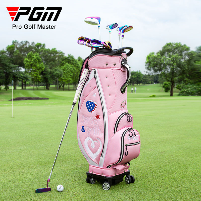 PGM QB135 full custom ladies pink golf bag cute golf bags with wheel