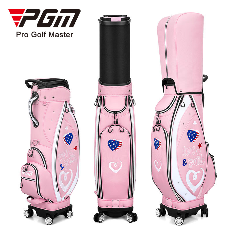 PGM QB135 full custom ladies pink golf bag cute golf bags with wheel