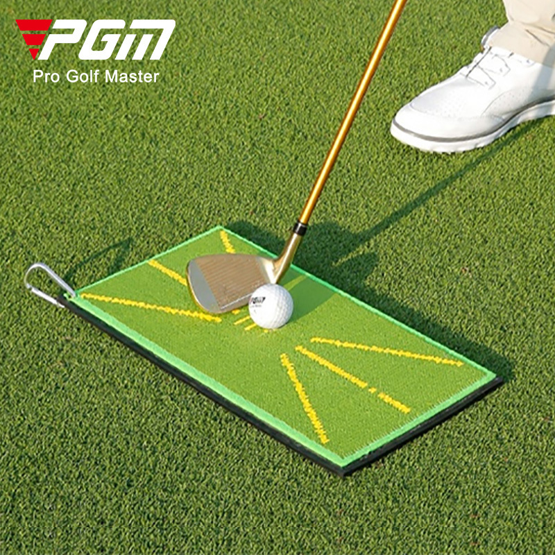 PGM DJD038 Golf Training Aid Putting Trainer Guide Green Swing Mat Golf Path Hitting Analysis Practice Golf Mat Divot Board