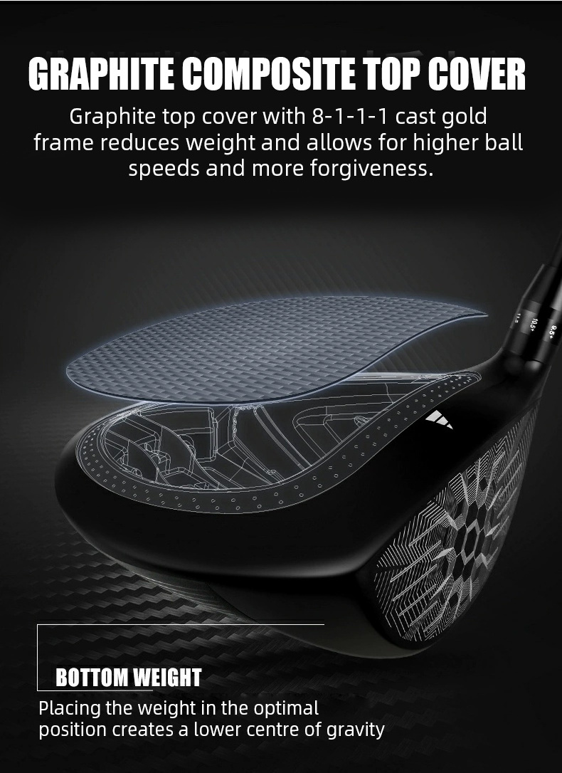 PGM MG046 oem custom profesional golf driver right handed men adjustable carbon fiber golf clubs