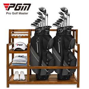 PGM golf bag and shoe storage rack suppliers wood golf bag storage rack golf club display rack