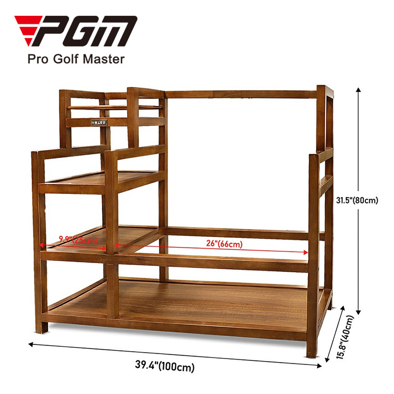 PGM golf bag and shoe storage rack suppliers wood golf bag storage rack golf club display rack