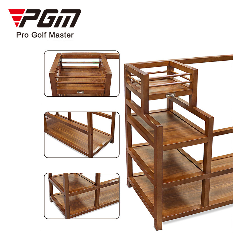 PGM golf bag and shoe storage rack suppliers wood golf bag storage rack golf club display rack