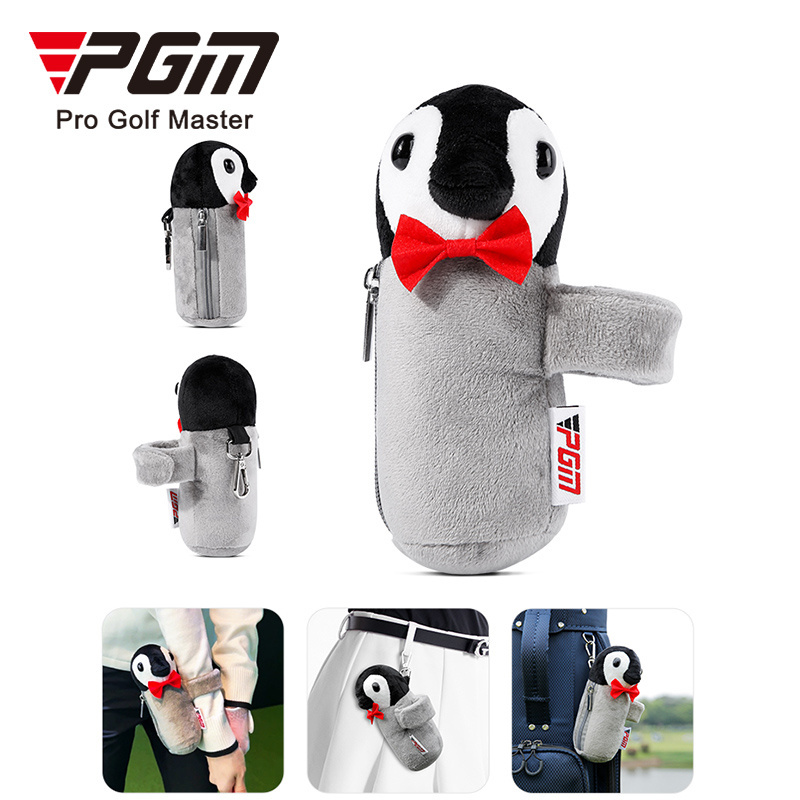 PGM QJ005 Women's Golf Ball Bag Charm Gray Hina Penguin Shape Mini Golf Bag Accessories