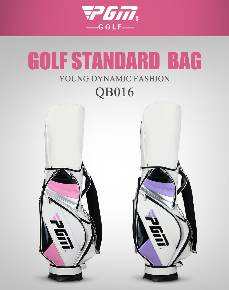 PGM QB016 ladies pink oem women staff purple custom leather golf bags