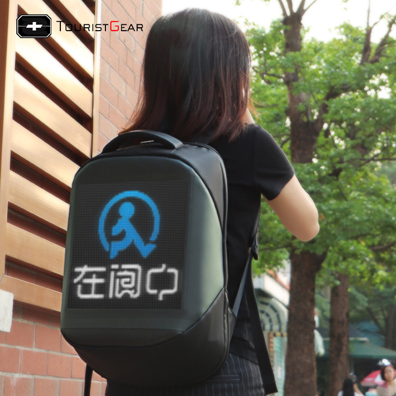 Durable trendy cool custom smart backpack bag advertising backpacks LED screen bags for fashion person factory manufacturer