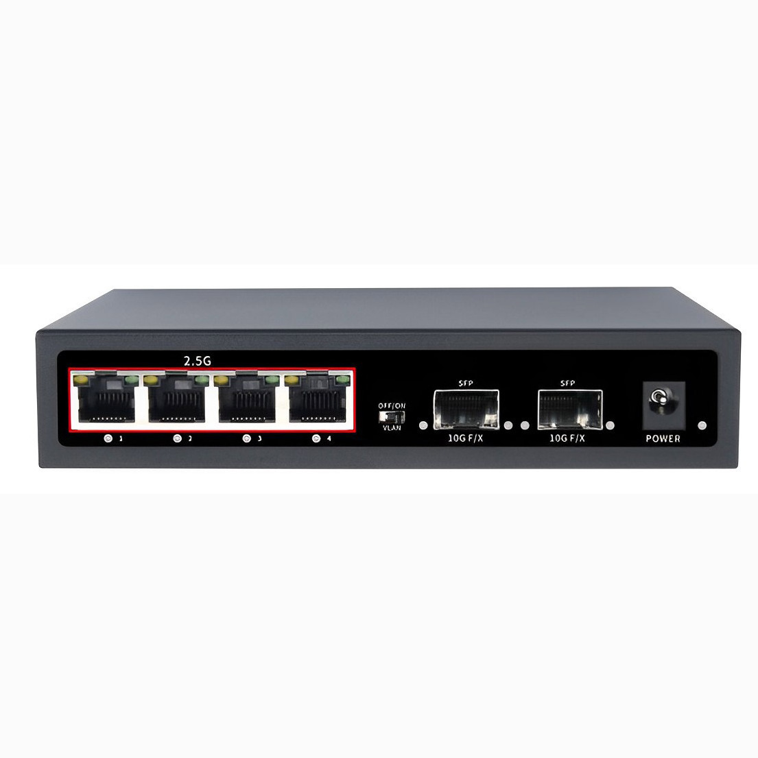 2.5G 10/100/1000M Network Switches 2Sfp 4 Port Gigabit Unmanaged Fiber Ethernet Switch For Office And Home