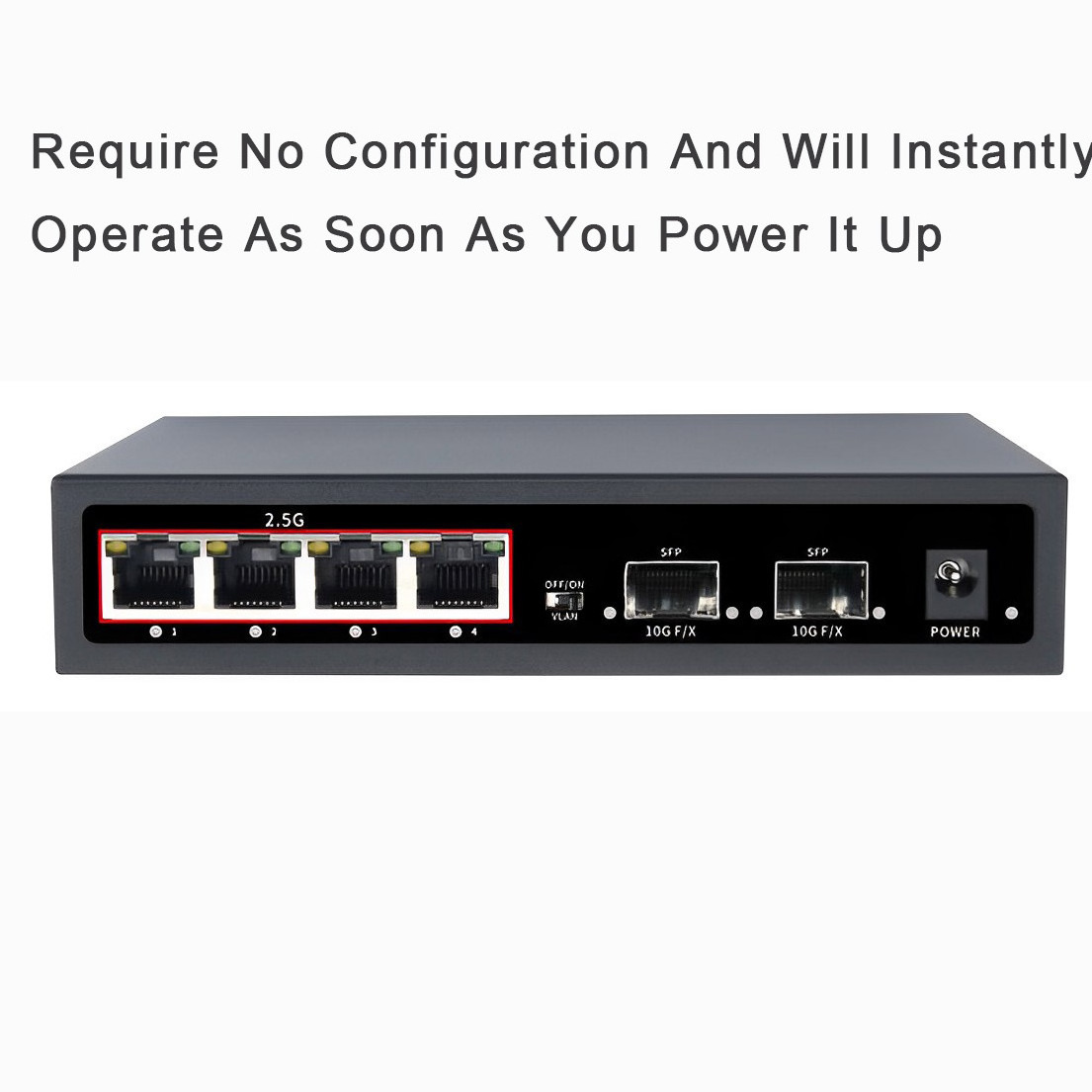 2.5G 10/100/1000M Network Switches 2Sfp 4 Port Gigabit Unmanaged Fiber Ethernet Switch For Office And Home