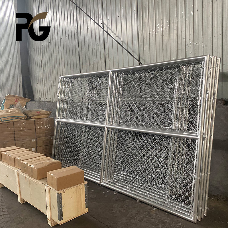 6x12 Fence Panels Factory Customization 6x12 Portable Galvanized Iron Chain Link Temporary Fence Panel