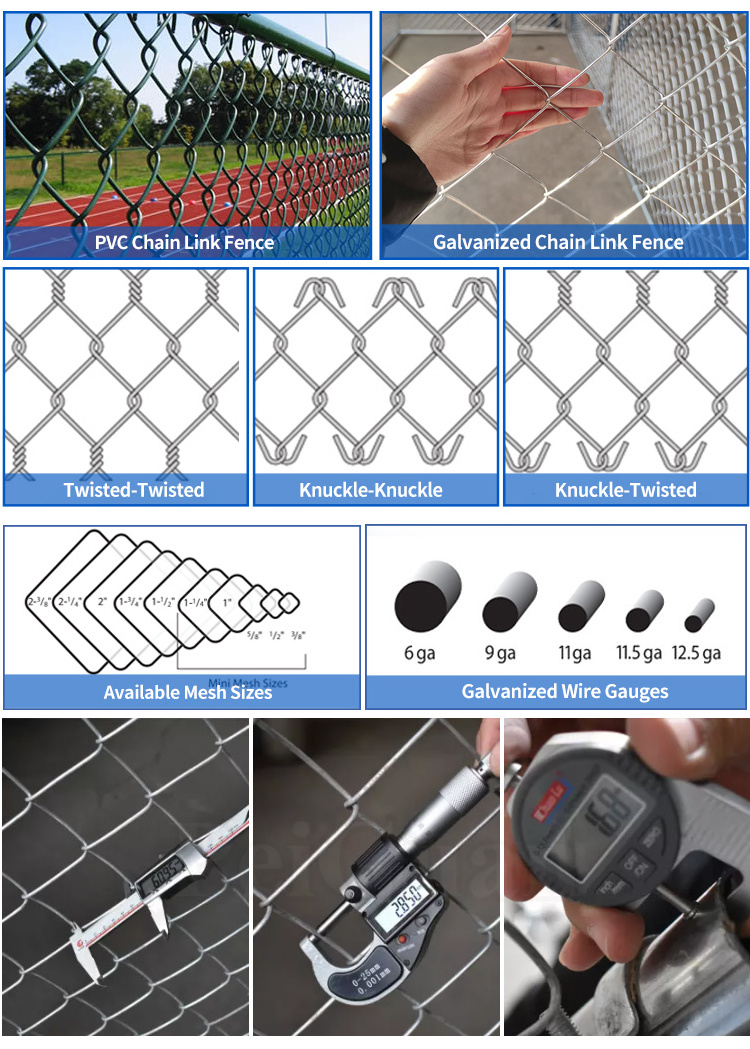 New Arrival Black PVC Coated Chain Link Fence High Quality Chain Link Fence for football Playground