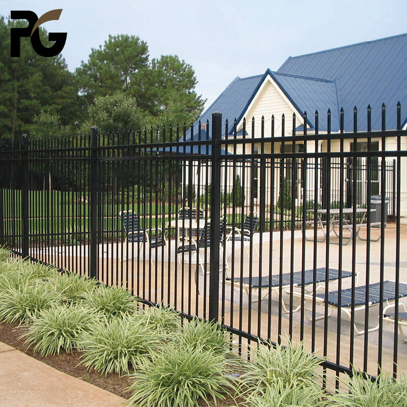 Cheap European Style Residential Area Wrought Iron Picket Ornamental Garden Metal Fence