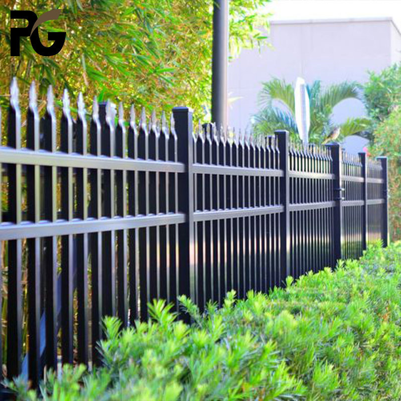 Cheap European Style Residential Area Wrought Iron Picket Ornamental Garden Metal Fence