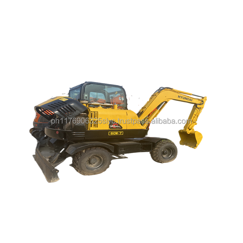 55km/h 6 Ton wheel excavator machine Hyundai Robex 60W-7 60W 60W-9 four-wheel drive hydraulic tire excavator