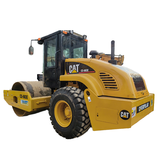 Used yellow original cat cs-683e road roller caterpillar