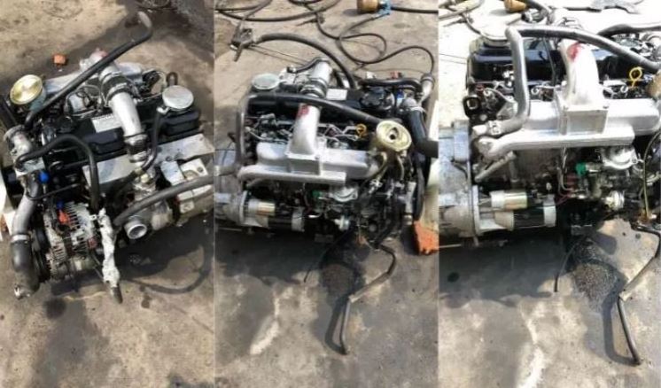 Complete Used QD32 engine with manual gearbox with turbo diesel engine