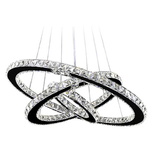 LED Crystal Chandelier Modern Ring Hanging Kitchen Lamp 3/2/1 Circle Dining Room Living Room Light Fixture