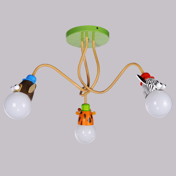 Nordic modern creative animal colorful kids living room led pendant ceiling lights personality lamp fixture