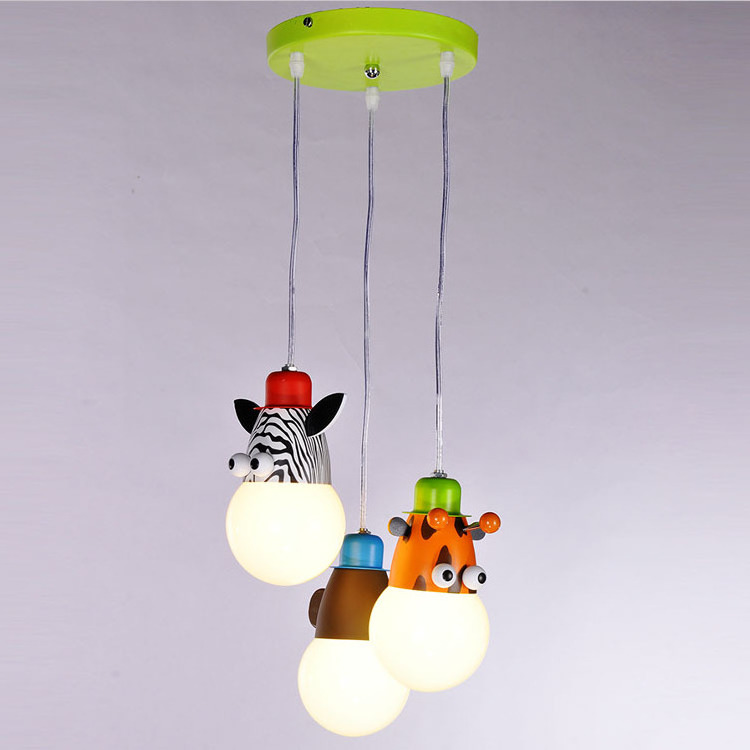 Nordic modern creative animal colorful kids living room led pendant ceiling lights personality lamp fixture