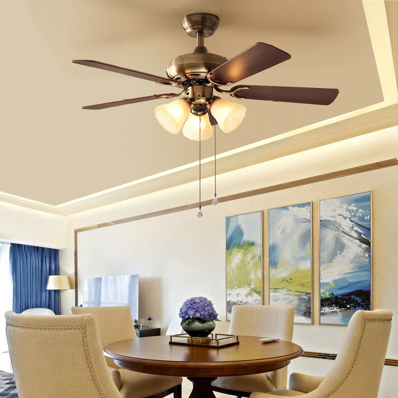 Luxury European Design 42 inch 4 Blades Ceiling Dining Room Fans with Remote Control Ceiling Fan with Light