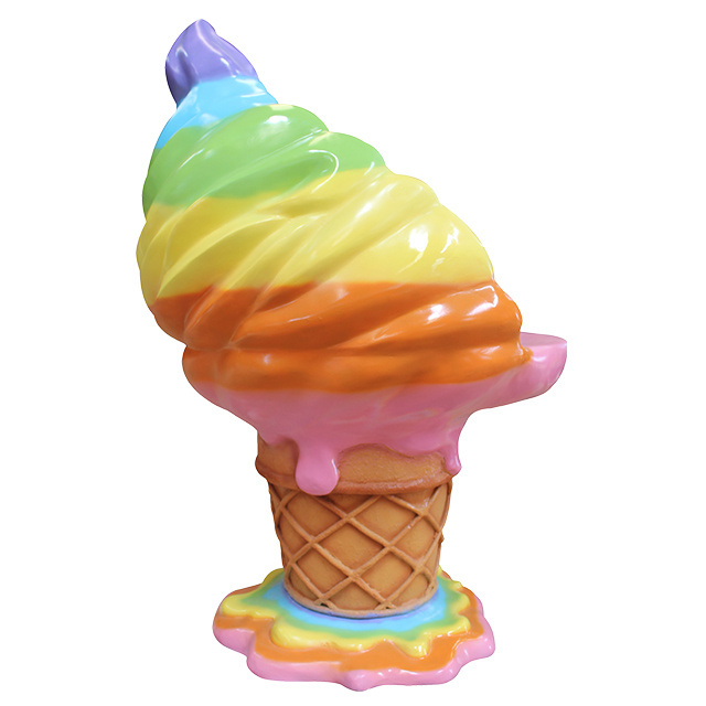 HOT SELL SUNDAE CHAIR Outdoor / Indoor fiberglass ice cream shop furniture/ice cream table and chairs ice cream cones chairs