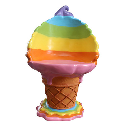 HOT SELL SUNDAE CHAIR Outdoor / Indoor fiberglass ice cream shop furniture/ice cream table and chairs ice cream cones chairs