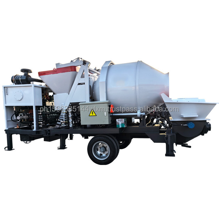 Hot Sale Diesel Trailer Concrete Mixer And Pump 40m3 Diesel Motor Concrete Mixer Pump