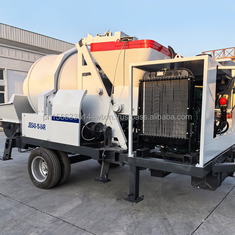 Hot Sale Diesel Trailer Concrete Mixer And Pump 40m3 Diesel Motor Concrete Mixer Pump