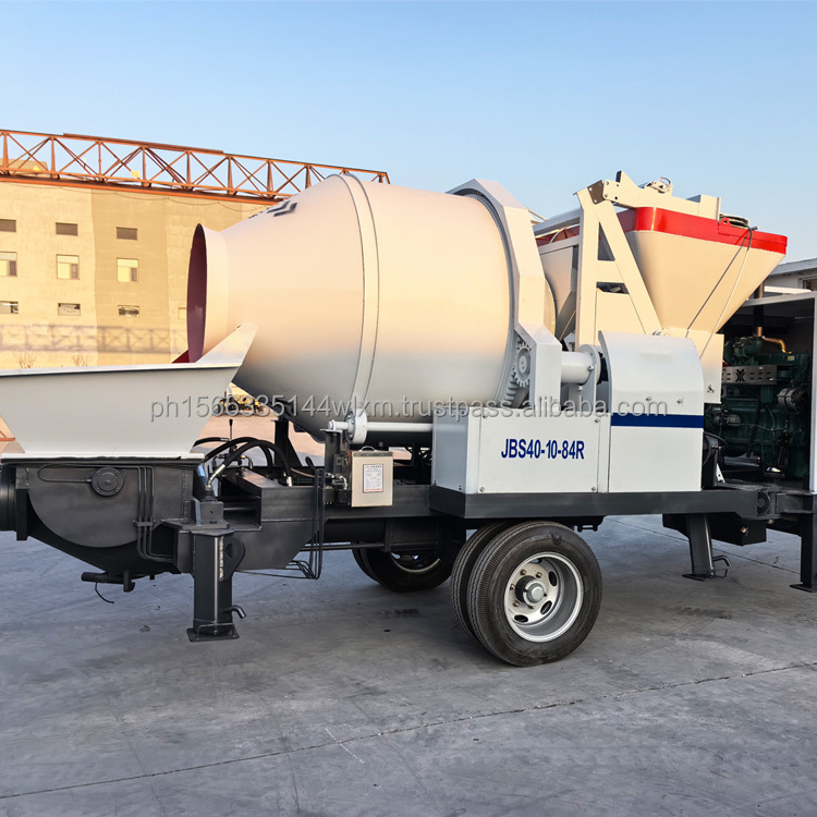 Hot Sale Diesel Trailer Concrete Mixer And Pump 40m3 Diesel Motor Concrete Mixer Pump