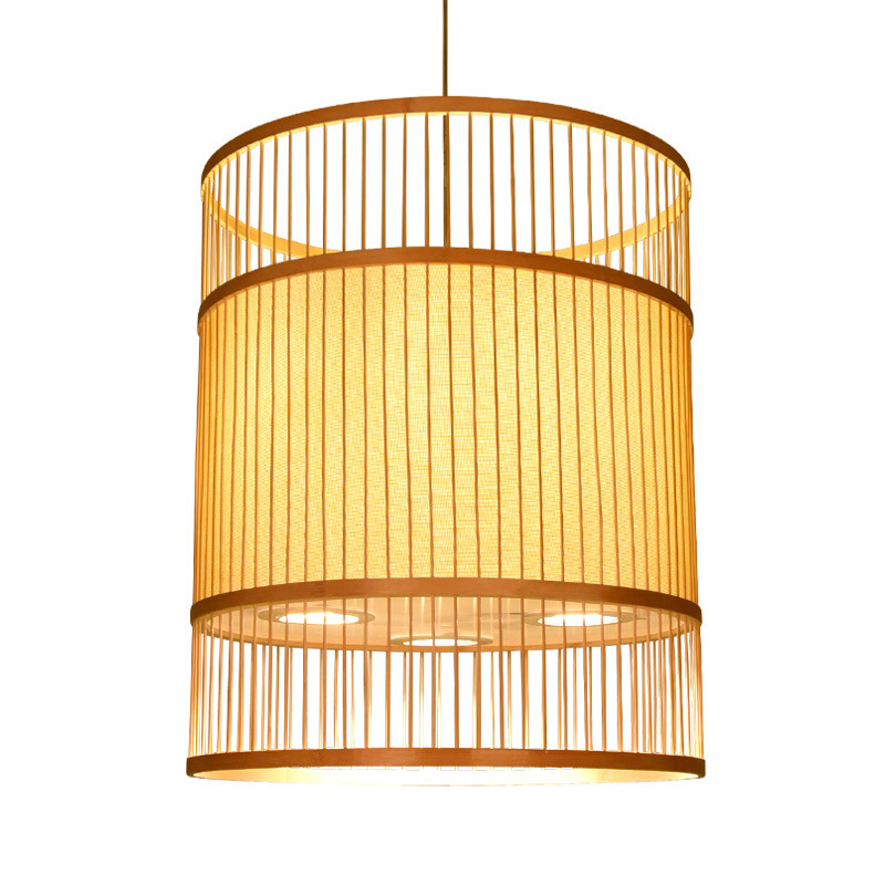 Natural Rattan Wicker Chandeliers Hand-Woven Bamboo Lampshades E27 Lighting Fixtures Hanging Light Bamboo Lantern Pendant Lamp