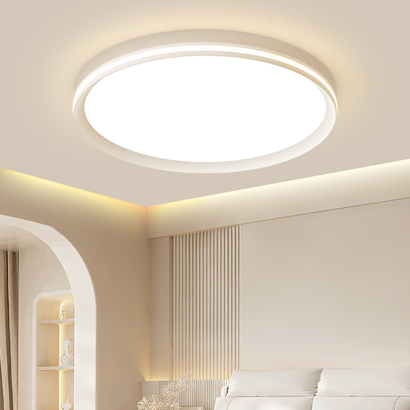 Minimalist White Ceiling Light Creative Living Room Restaurant Ceiling Light Geometric Circular Hall Bedroom LED Ceiling Light