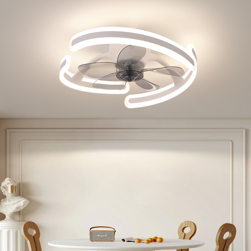 LED ceiling fan copper silent motor low noise 110V / 220v modern ceiling fan light chandelier Low Profile Flush Mount chandelier