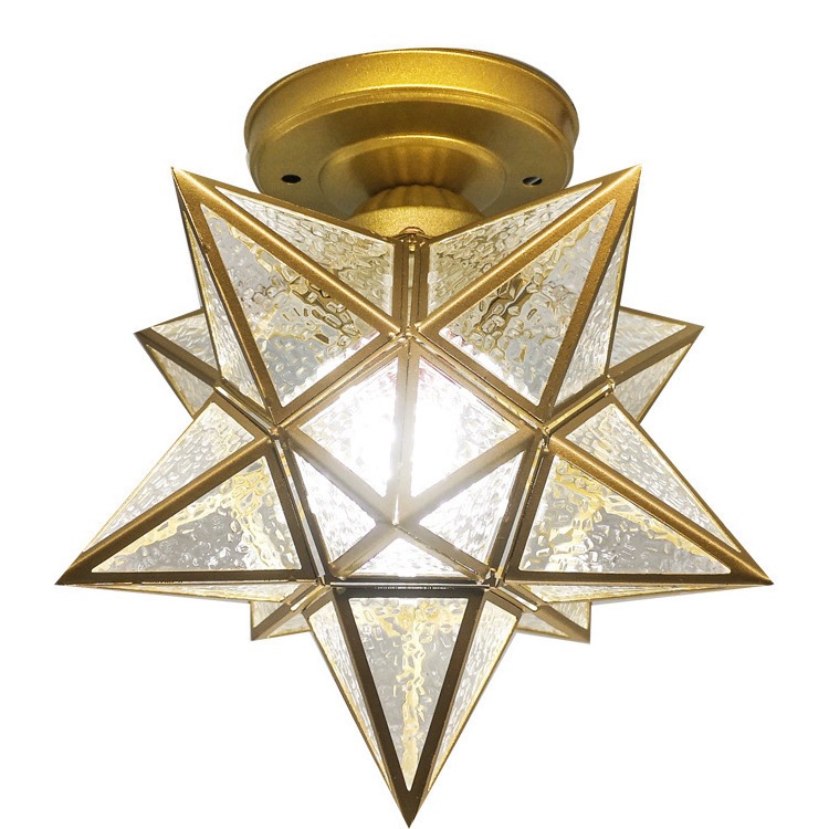 Copper personality creative star household entrance corridor porch aisle small star ceiling lights