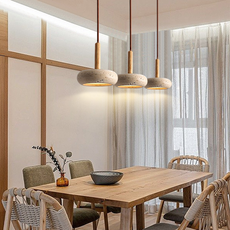 Nordic Simple Stone Cord Kitchen Pendant Light Fixtures Over Island Indoor Home Dining Table Bedside Drop Hanging Lamp