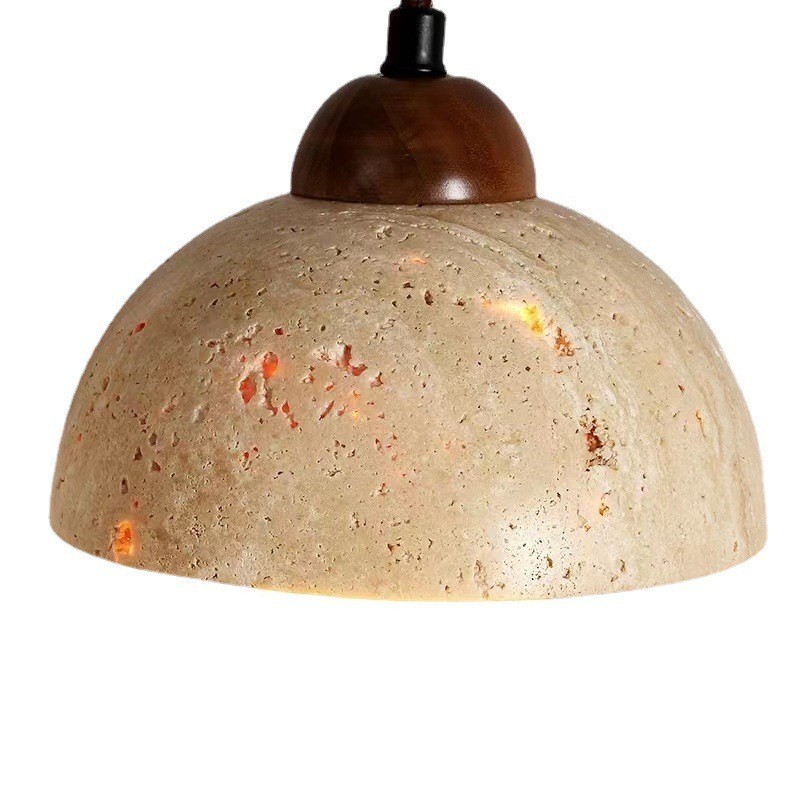 Modern Stone Shade Dome-shaped LED Pendant Lamp Small Chandelier for Bedroom Dining Room Lustre Decor