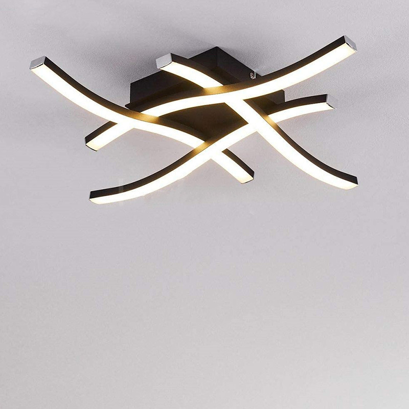 LED Ceiling Ceiling For Bedroom Living Room Modern Design Ceiling Lights Black Remote Control Light