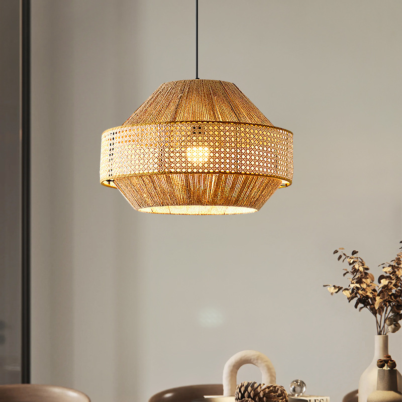 Decoration Pendant Light Bamboo Lamp Shade Chandelier Pendant Light Bamboo Light Fixture For Living Room