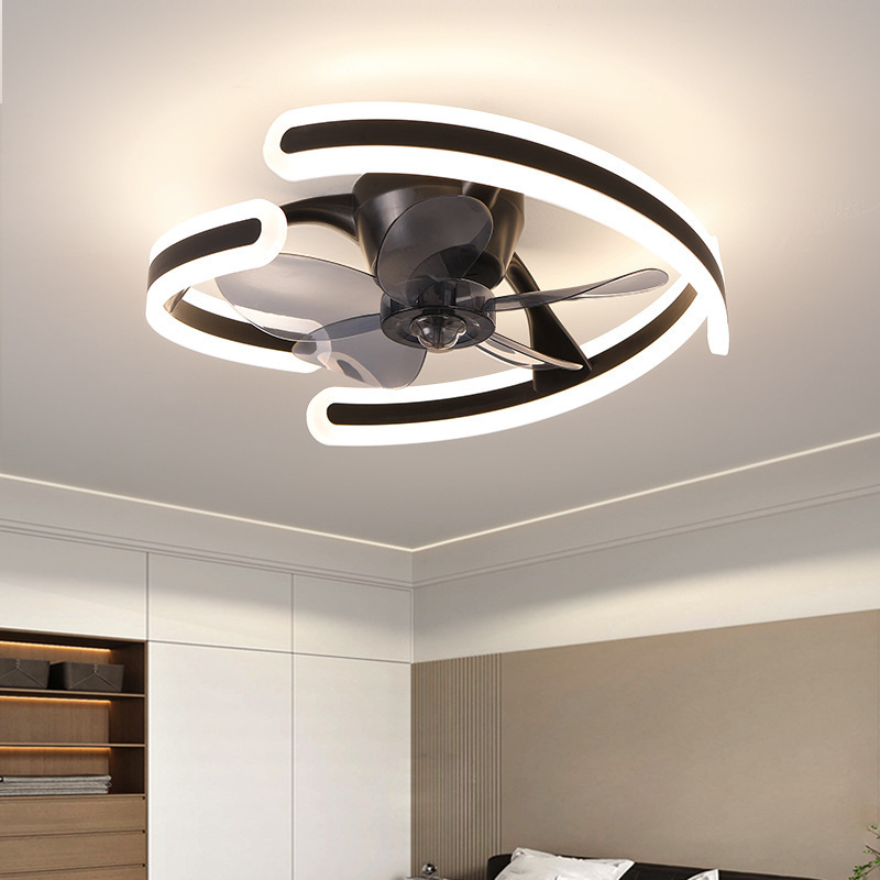 LED ceiling fan copper silent motor low noise 110V / 220v modern ceiling fan light chandelier Low Profile Flush Mount chandelier