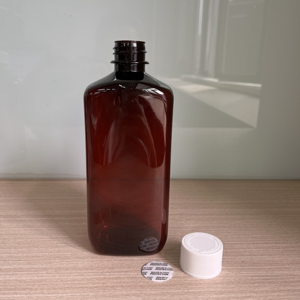 16oz Cylinder amber bottle plastic bottle for wockhardt medicine cough Syrup bottle with CRC cap