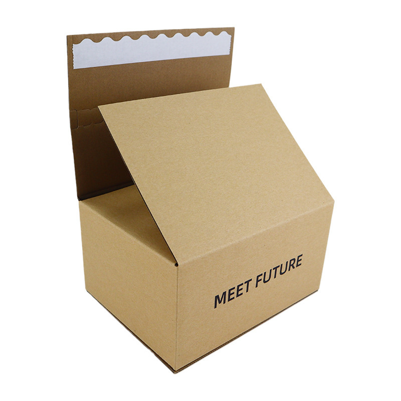 Eco Friendly Custom Kraft E Flute Paper Carton Shipping Clothing Mailer Gift Packaging Self Zipper Corrugated Box