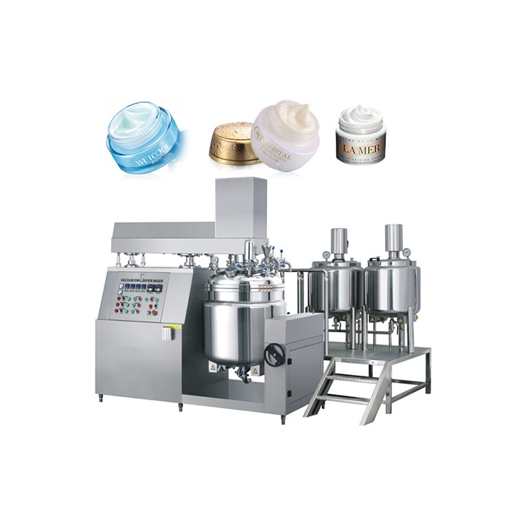 Touch Screen Ointment Manufacturing Plant Skin Bleaching Cream Blending Tank Steam Vacuum Emulsifying Mixer Production Machine