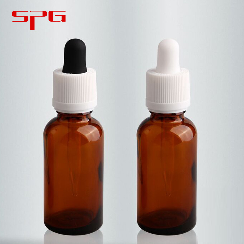 30ml Amber cosmetic glass  bottle essential oil  with pipette DIN18mm