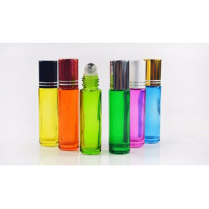 Hot sale 3ml 6ml 8ml 10ml 12ml clear  Roll on glass bottle with plastic or steel or glass roll on ball and cap