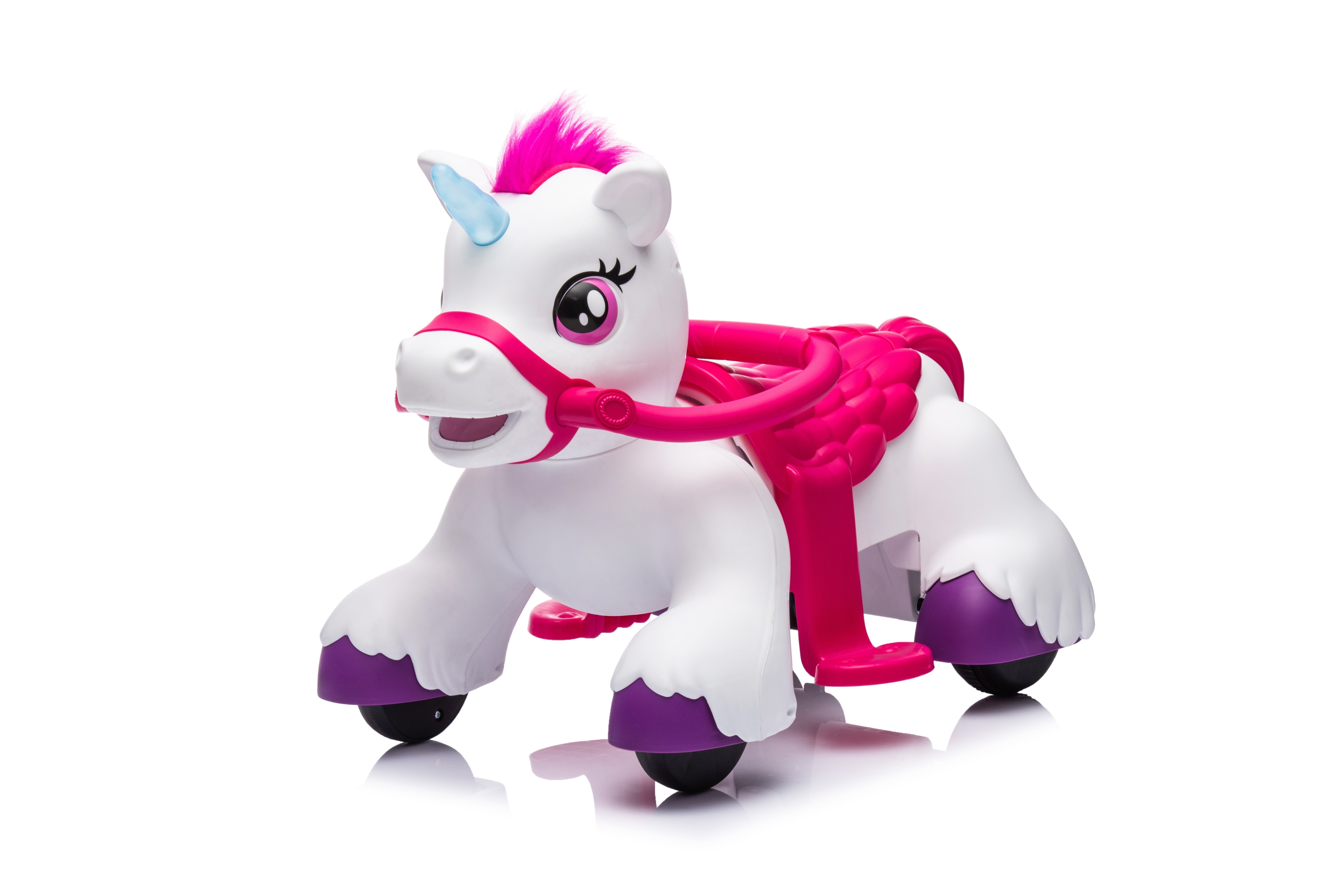 2024 New Unicorn-shaped electric car With comb toys for girls  ride on car