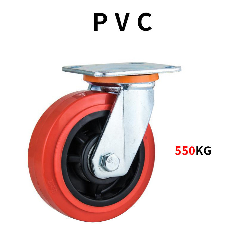 PH209 Heavy Duty Caster Wheel 4 Inch 5 Inch 6 Inch 8 Inch Polyurethane Wheel PU Industrial Wheel Red PVC Lifting Carrier Casters