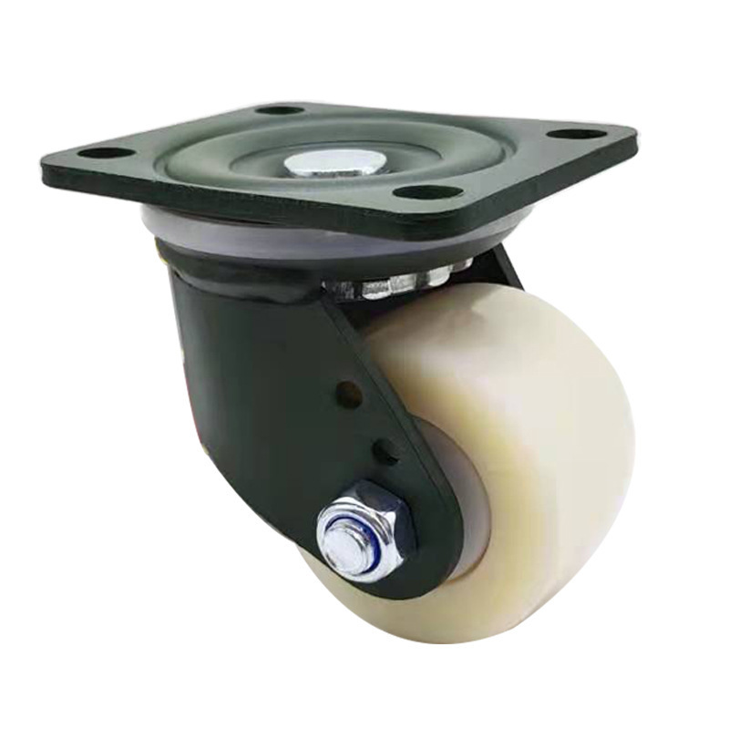 Heavy Duty Caster 3 Inch Low Profile Wheel Caster Nylon Wheel PH204 2.5 Inch with Brake Machine Equipment Support Stable White