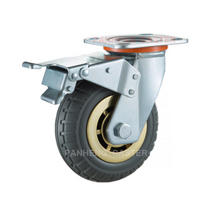 Household industrial wheels 6 inch universal wheels brake casters flat cart trailer 4 inch 5 inch 8 inch rubber wheels