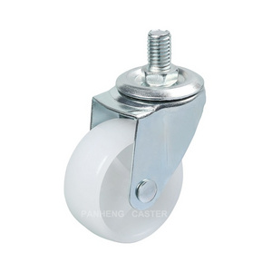 Factory Price Light Duty 1/1.25/1.5/2/2.5/3 Inch Stem White PP Caster Wheel