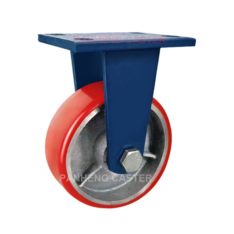 Super heavy duty casters blue bracket iron core PU casters 4 inch 5 inch 6 inch 8 inch large load universal wheel