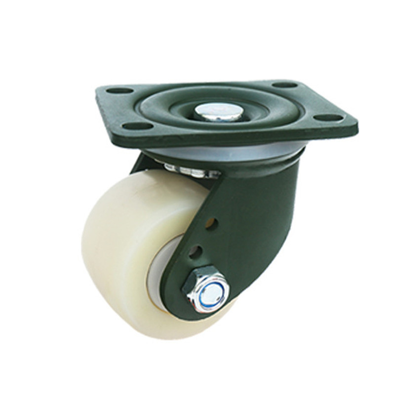 Heavy Duty Caster 3 Inch Low Profile Wheel Caster Nylon Wheel PH204 2.5 Inch with Brake Machine Equipment Support Stable White